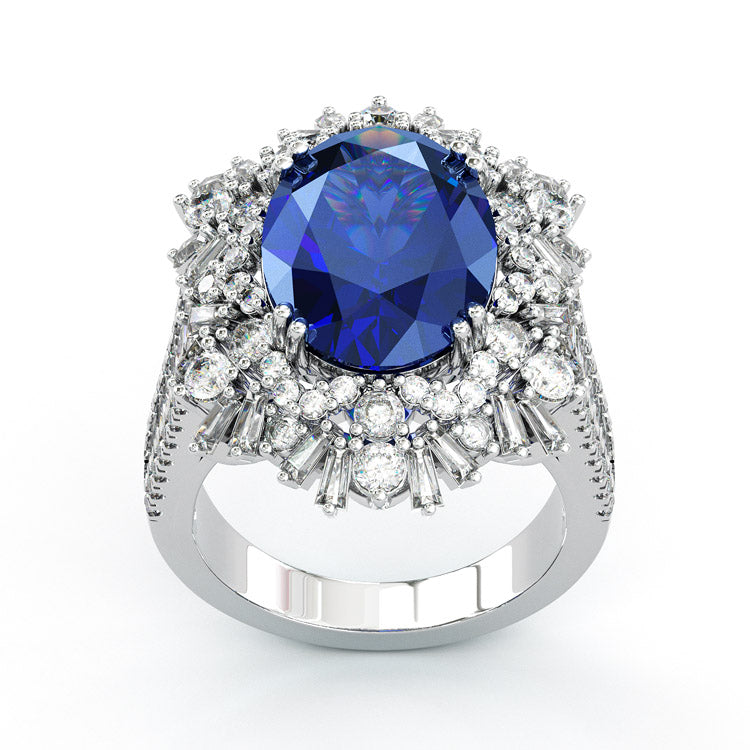 Sterling store Silver Italian Sapphire Ring