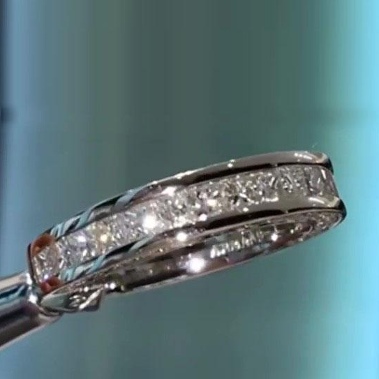Jzora classic created sterling silver engagement ring wedding band