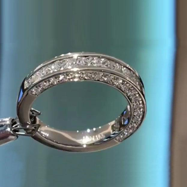 Jzora classic created sterling silver engagement ring wedding band