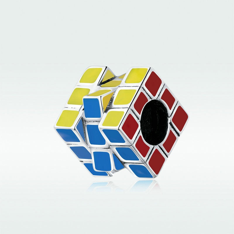 Jzora Colourful Energetic Rubik's Cube Sterling Silver Charm
