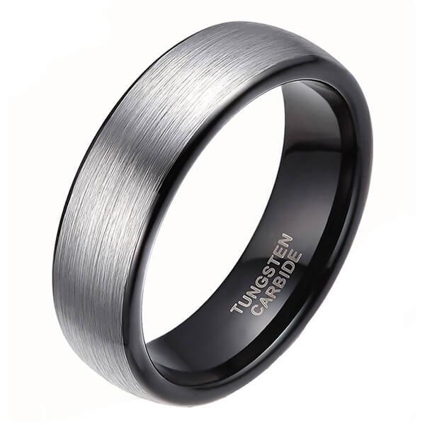Jzora titanium wide ring black simple style diamond men's band