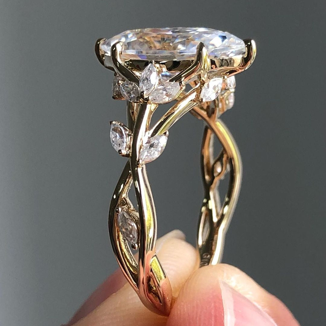 Jzora marquise cut created diamond wedding ring sterling silver engagement ring