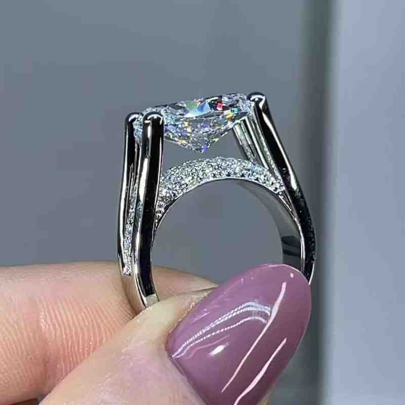 Jzora handmade oval cut vintage sterling silver engagement ring
