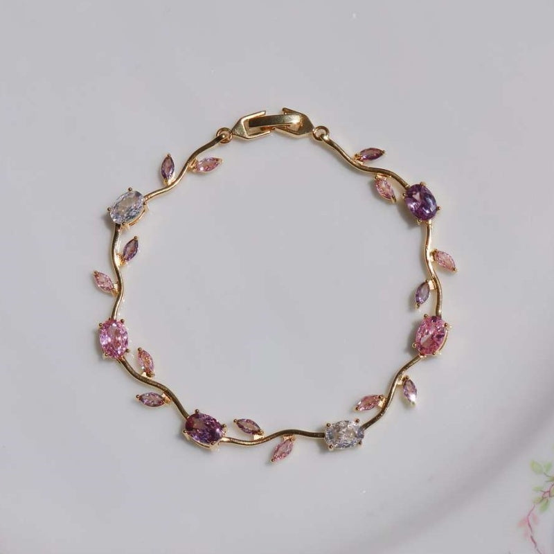Jzora handmade tulip garden sterling silver bracelet