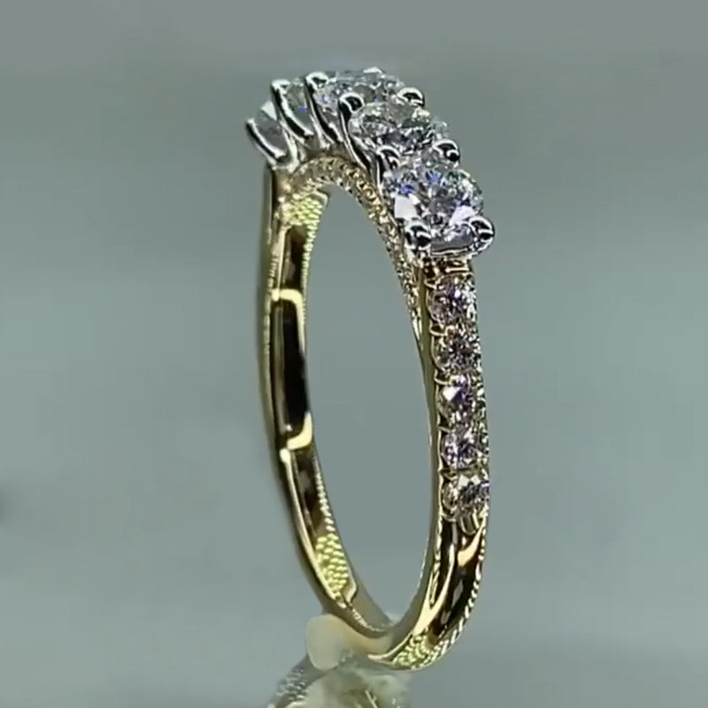 Jzora handmade created diamond sterling eternity silver wedding band