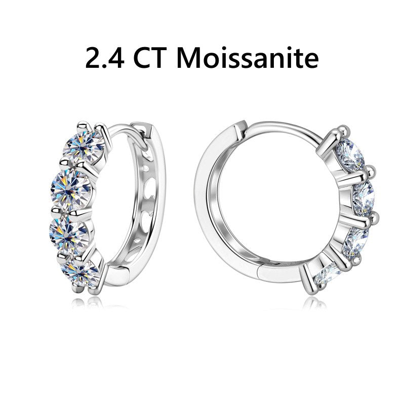 Jzora handmade 2.4ct round cut vintage Moissanite sterling silver earrings
