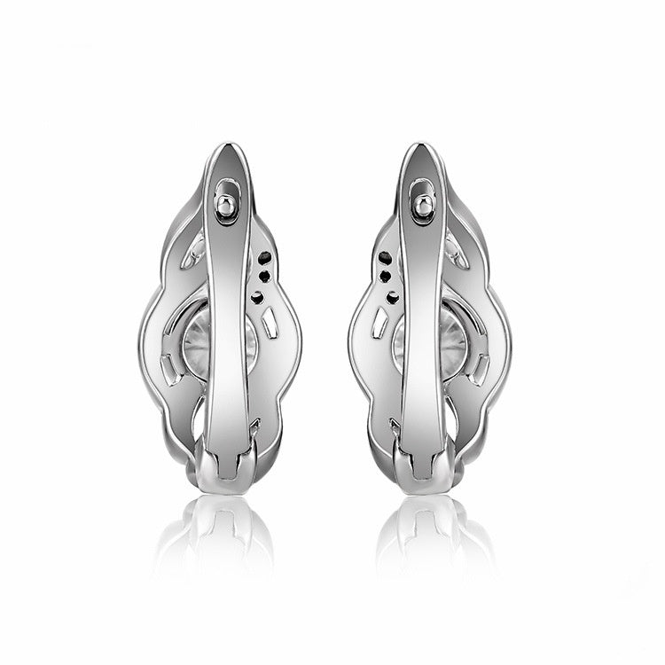 Jzora handmade 1ct round cut twisted moissanite simple sterling silver earrings