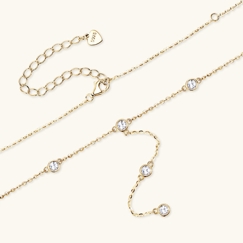 Jzora handmade 1.1ct round cut simple elegant moissanite sterling silver necklace