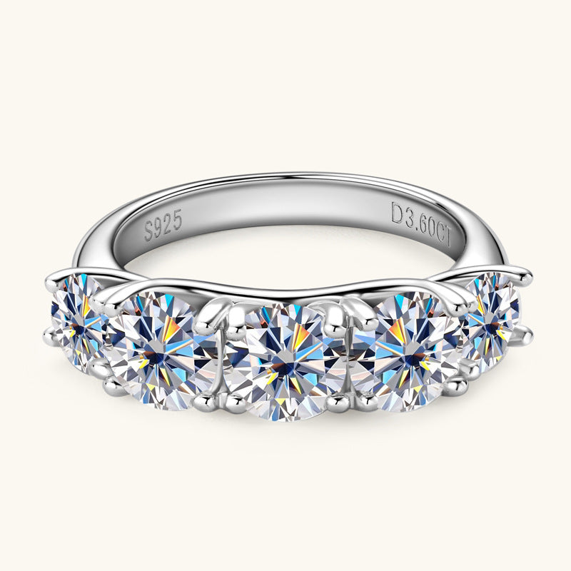 Jzora handmade 3.6ct round cut brilliant Moissanite sterling silver engagement ring