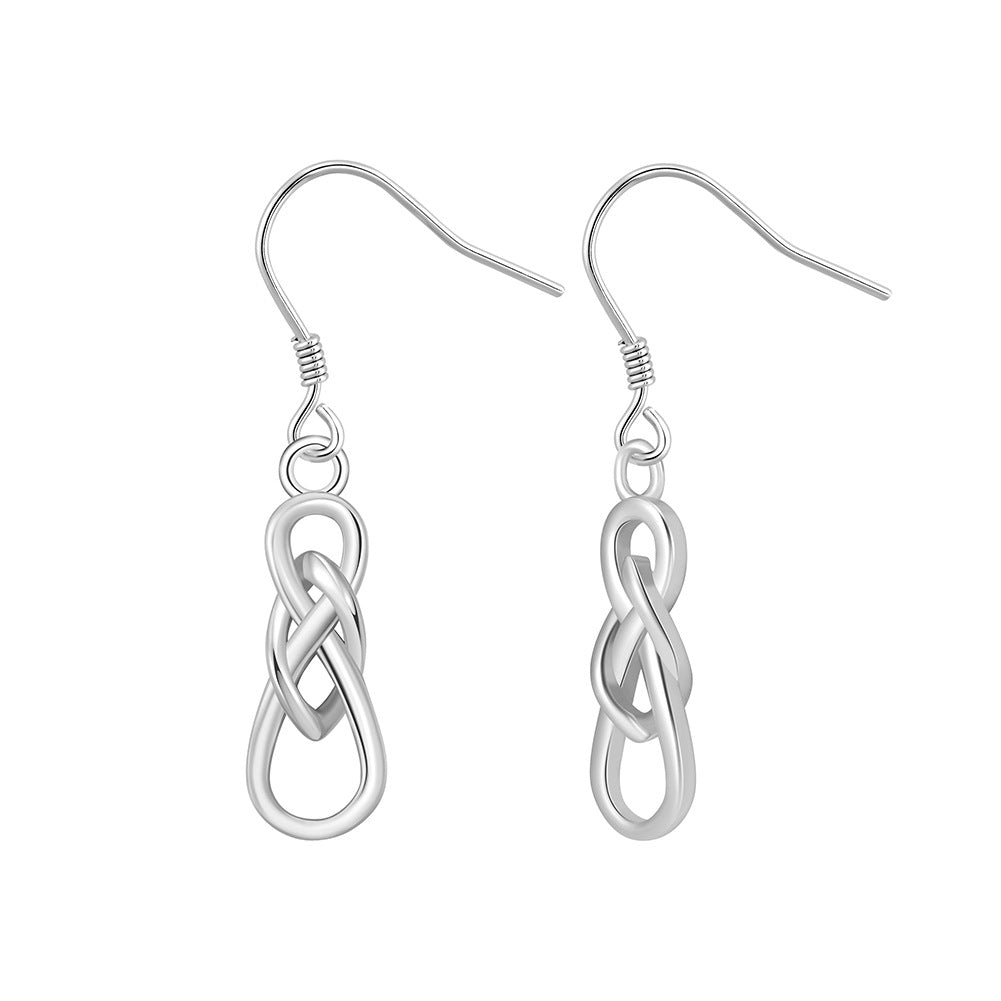 Jzora handmade twisted line design sterling silver earrings