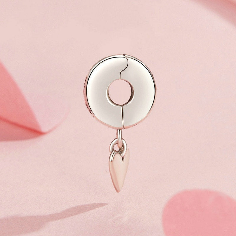 Jzora Simple Heart Locator Buckle Sterling Silver Charm
