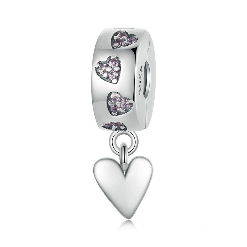 Jzora Simple Heart Locator Buckle Sterling Silver Charm