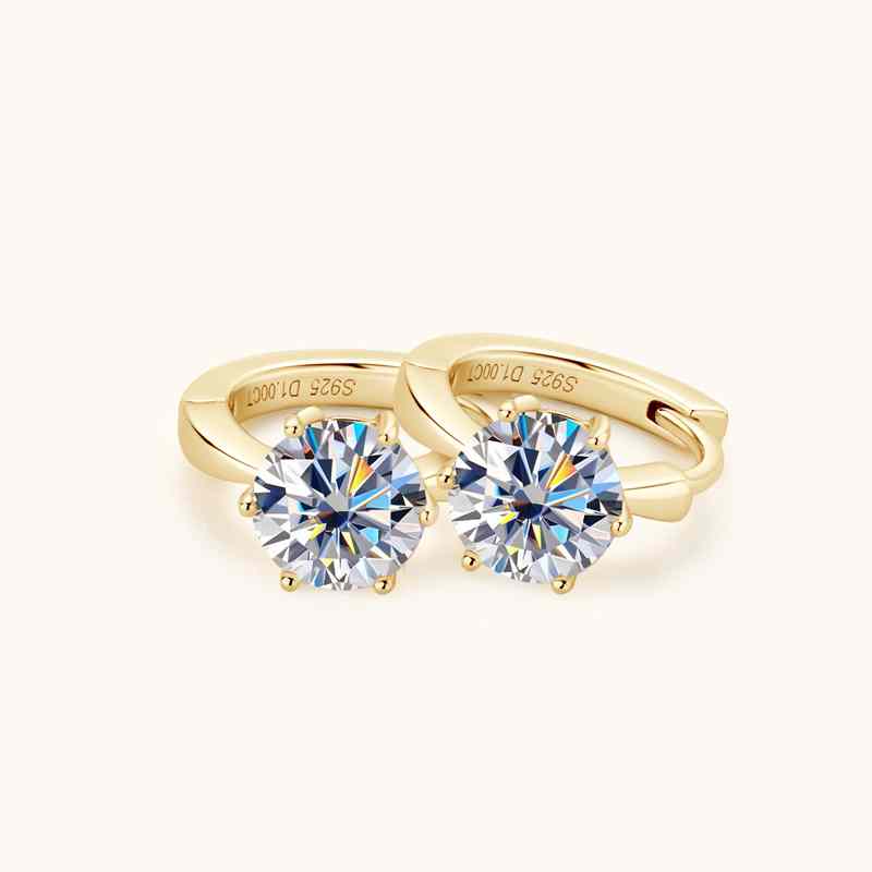 Jzora handmade 2ct round cut vintage Moissanite sterling silver earrings