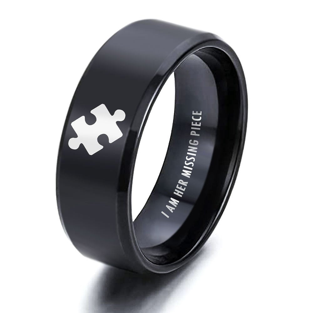 Jzora classic fashion love puzzle wedding ring Anniversary Couple Rings Set