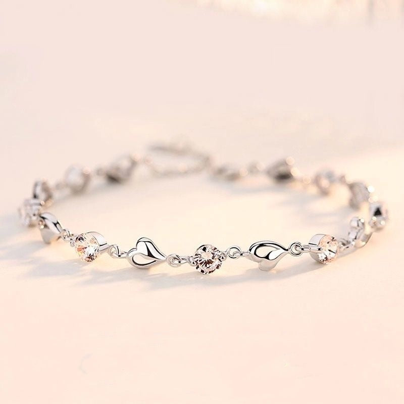 Jzora handmade round cut luxury sterling silver bracelet