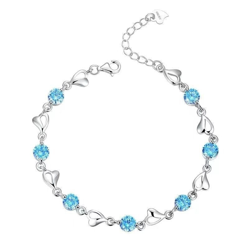 Jzora handmade round cut luxury sterling silver bracelet