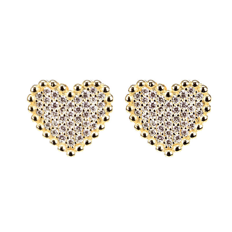 Jzora handmade heart shape classic sterling silver earrings