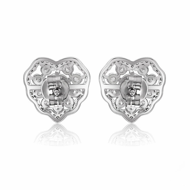 Jzora handmade 1.5ct wave heart round cut moissanite jewelry set