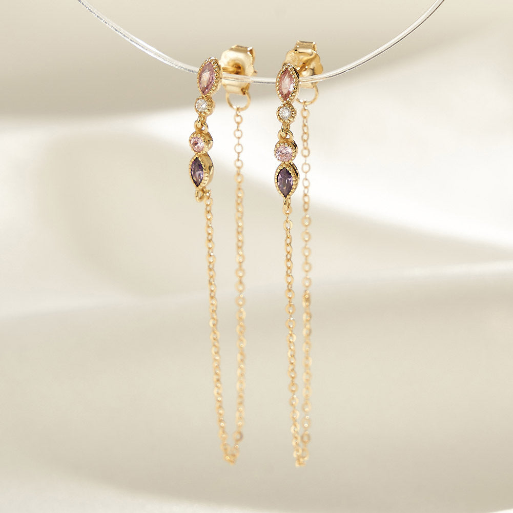 Jzora handmade colorful tassel sterling silver earrings