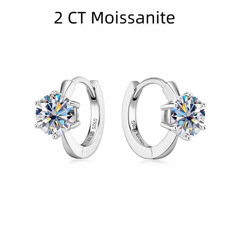 Jzora handmade 2ct round cut vintage Moissanite sterling silver earrings