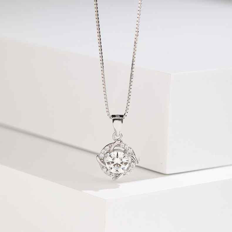 Jzora handmade 1ct round cut windmill vintage Moissanite sterling silver necklace