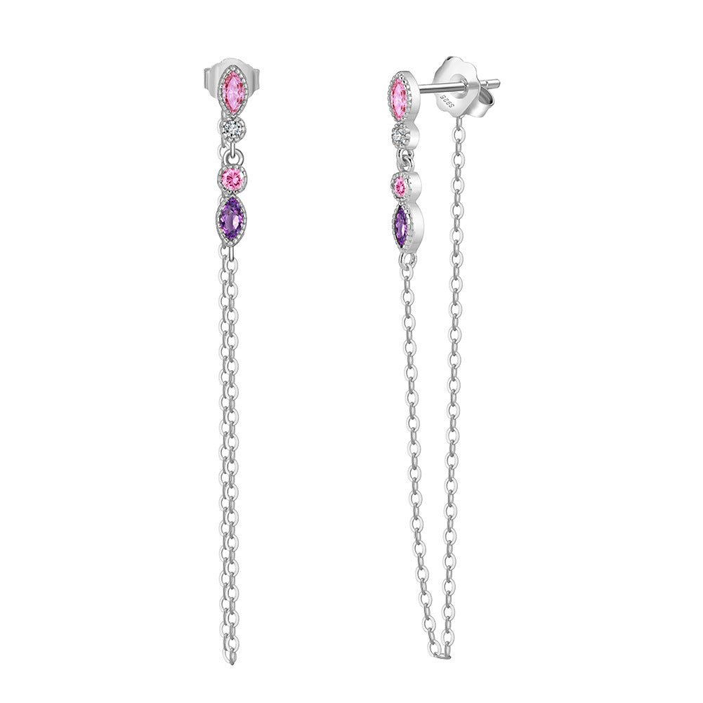 Jzora handmade colorful tassel sterling silver earrings