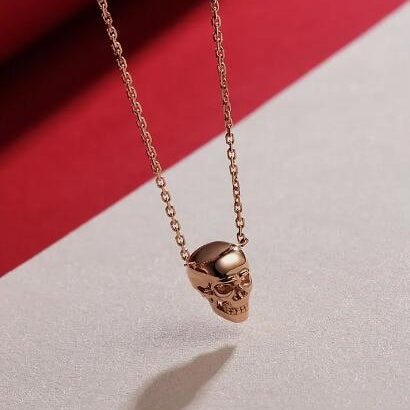 Jzora handmade skull personalized sterling silver necklace