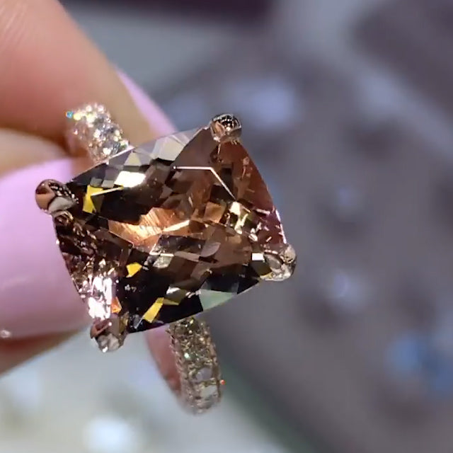 Jzora handmade cushion cut classic sterling silver gold plated wedding ring engagement ring