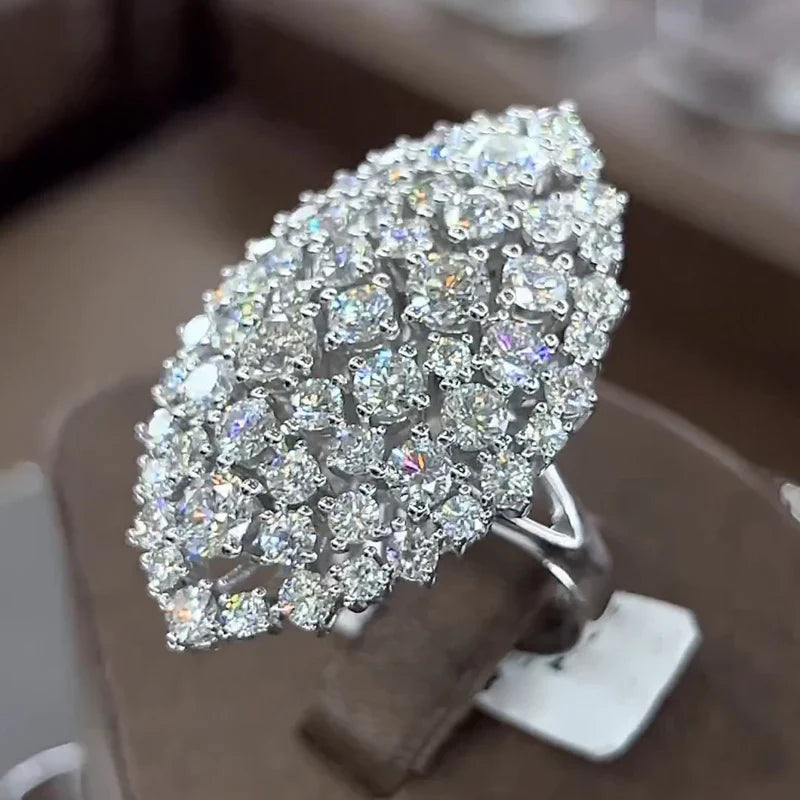 Jzora handmade 5ct round cut sparkle sterling silver engagement ring