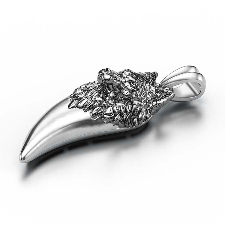 Jzora Handmade Wolf Sterling Silver Necklace