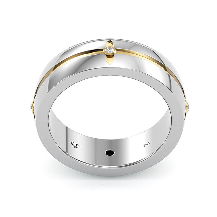 Jzora Handmade Classic Sterling Silver MEN'S Wedding Ring Men's Band