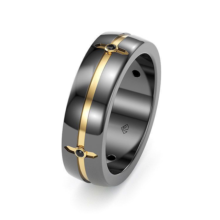 Jzora Round Diamond Classic Sterling Silver MEN'S Wedding Ring Men's Band