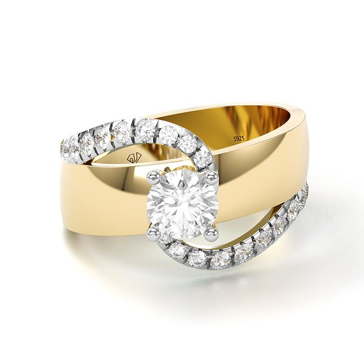 Jzora handmade gold classic sterling silver anniversary couple rings