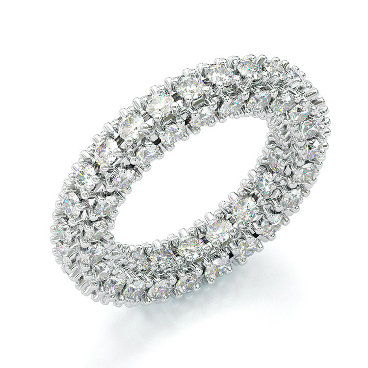 Jzora handmade vintage sterling silver wedding ring eternity band