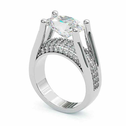 Jzora handmade white oval cut vintage sterling silver engagement ring