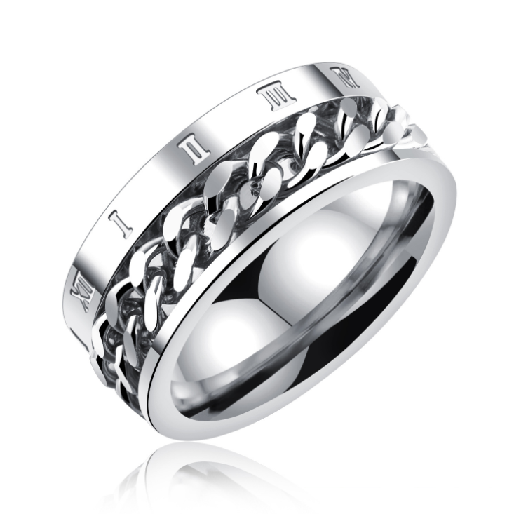 Jzora Classic  Chain Design Titanium Steel Men's Wedding Band