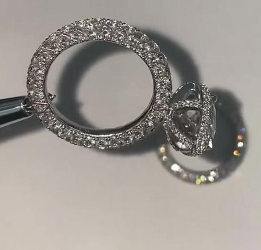 Jzora handmade pear cut created diamond wedding ring sterling silver bridal set