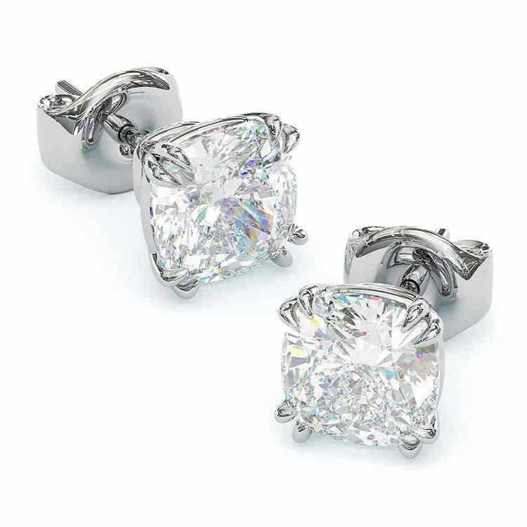 Jzora handmade 4ct cushion cut moissanite vintage sterling silver earrings