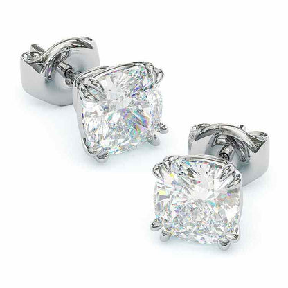 Jzora handmade 4ct cushion cut moissanite vintage sterling silver earrings