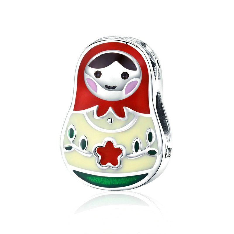 Jzora Cute Russian Doll Fashion Sterling Silver Charm