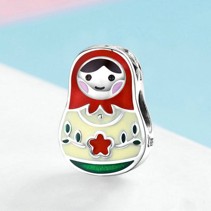 Jzora Cute Russian Doll Fashion Sterling Silver Charm