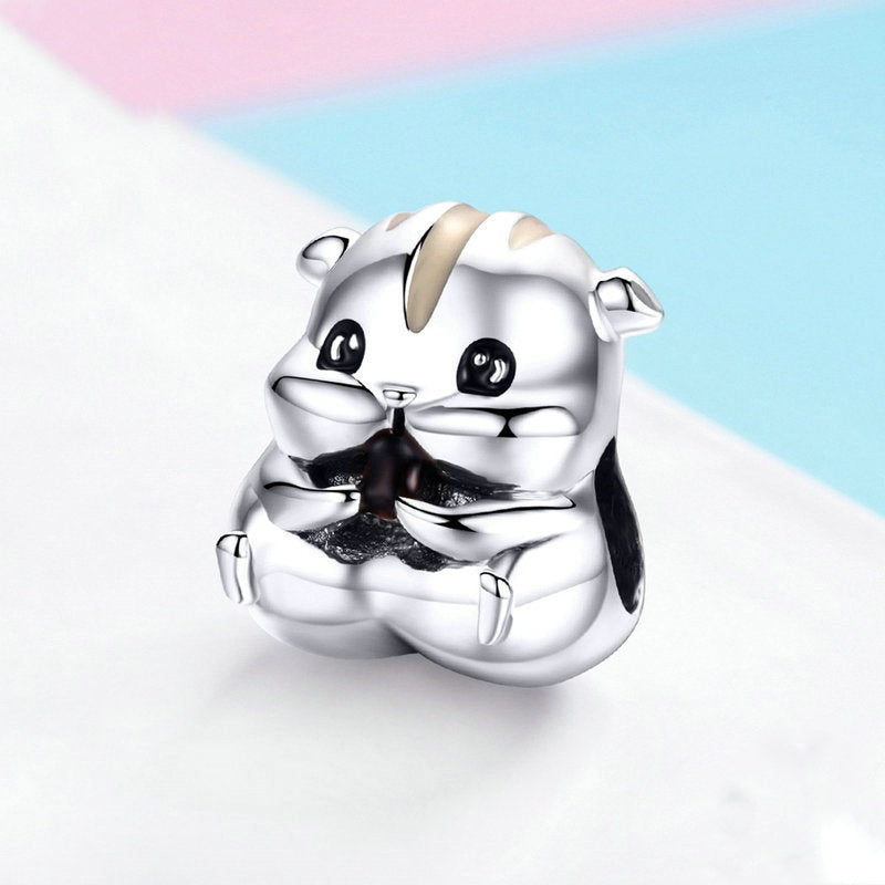 Jzora Cute Animal Hamster Sterling Silver Charm