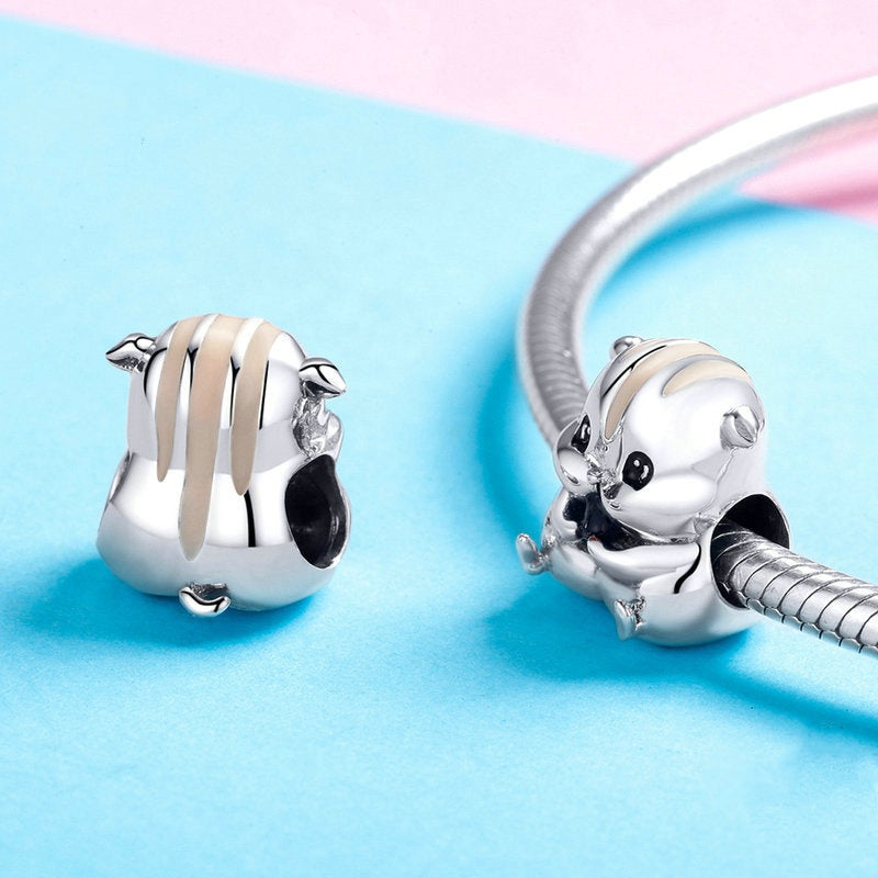 Jzora Cute Animal Hamster Sterling Silver Charm