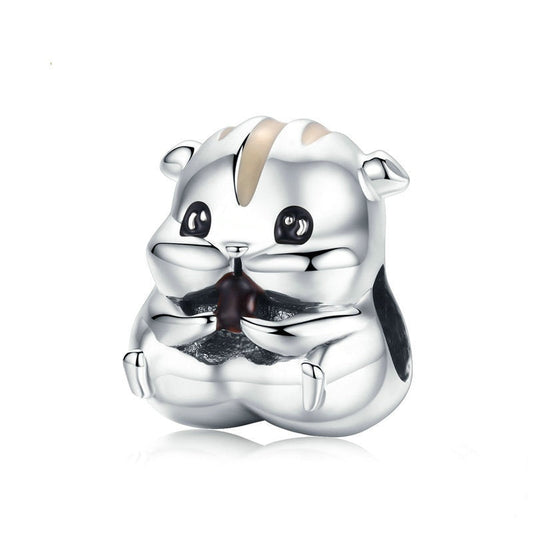 Jzora Cute Animal Hamster Sterling Silver Charm