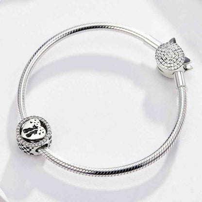 Jzora Cute Animal Cat Love Sterling Silver Charm