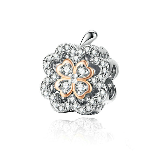 Jzora Fashion Four-Leaf Clover Sterling Silver Charm