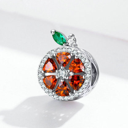 Jzora Cute Compact Fruit Red Grapefruit Sterling Silver Charm