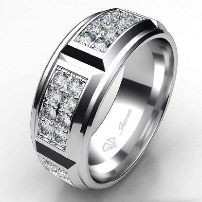 Jzora Round cut created diamond vintage men’s band