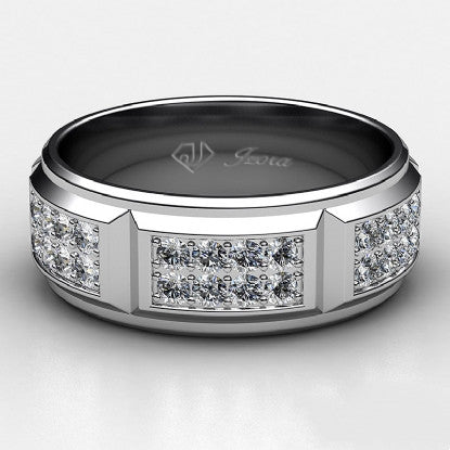 Jzora Round cut created diamond vintage men’s band