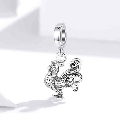 Jzora Classic Rooster Animal Sterling Silver Charm